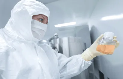 Scientist checking liquid